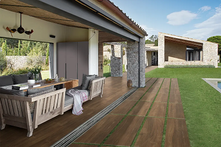 Arte Casa Silvis Terrassenplatte Holzoptik noce matt 40x120x2 cm