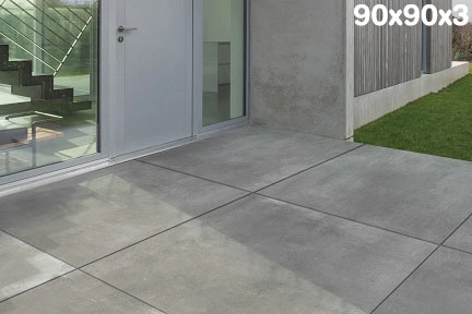 Arte Casa Danzig Terrassenplatte Betonoptik grau matt 90x90x3 cm