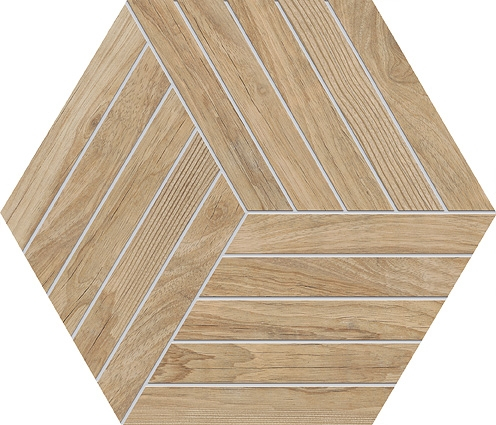 Agrob Buchtal Oak Dekor Hexagon 8471-B698HK Eiche natur matt 30x35 cm