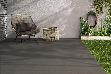 Arte Casa Basic Concrete Terrassenplatte 60x120x2 cm Betonoptik anthrazit matt