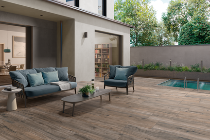 Villeroy & Boch Oak Line Garden Outdoor Terrassenplatte Holzoptik walnut matt 40x120x2 cm