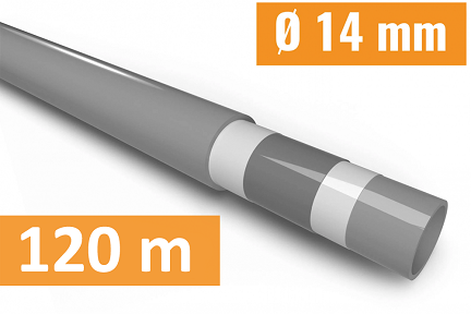 Schlüter BEKOTEC THERM BTHR14RT120 HR Heizrohr L: 120,0m / 14 mm Ø für Estrichnoppenplatte EN23F