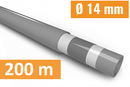 Schlüter BEKOTEC THERM BTHR14RT200 HR Heizrohr L: 200,0m / 14 mm Ø für Estrichnoppenplatte EN23F