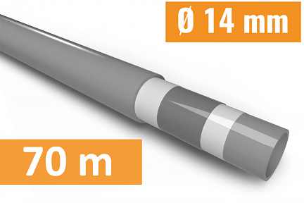 Schlüter BEKOTEC THERM BTHR14RT70 HR Heizrohr L: 70,0m / 14 mm Ø für Estrichnoppenplatte EN23F