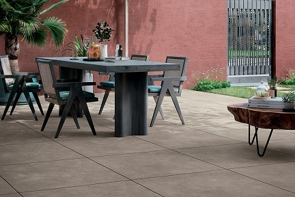 Mirage Glocal Outdoor Terrassenplatte Zementoptik chamois matt 60x120x2 cm