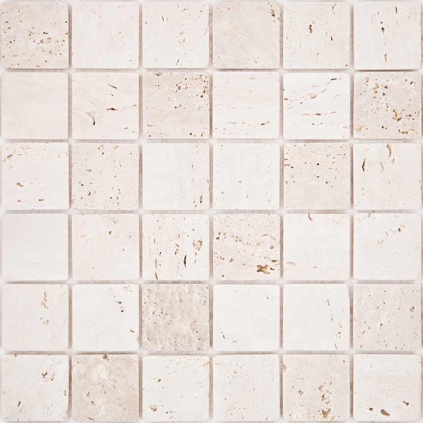 Bärwolf Square Natursteinmosaik white beige matt 30x30 cm