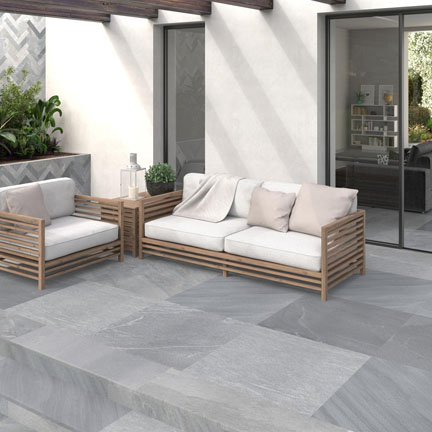 Dune Pietrasanta Porzellanbodenfliese Dark Grey Anti-Slip 90x90 cm – Stilvolle Fliese für moderne Räume