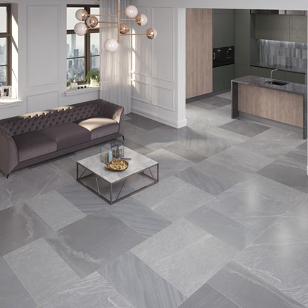 Dune Pietrasanta Porzellanbodenfliese Dark Grey Matt Poliert 90x90 cm – Stilvolle Fliese für moderne Räume