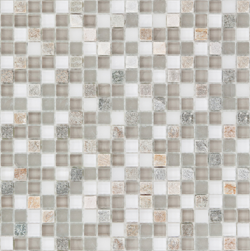 Bärwolf Tuscany Material mix-mosaik white light rustic natur 30x30 cm