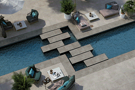 Mirage Glocal Outdoor Terrassenplatte Zementoptik ideal matt 120x120x2 cm