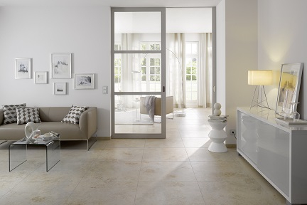 Bodenfliesen Steuler Limestone Y75175001 beige 75x75 cm matt Betonoptik