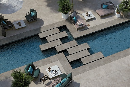 Mirage Glocal Outdoor Terrassenplatte Zementoptik type matt 80x80x2 cm