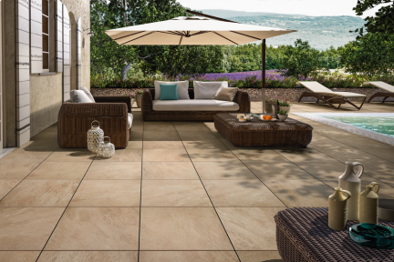 Villeroy & Boch My Earth Outdoor Terrassenplatten Schieferoptik beige multicolour matt 60x60x2 cm