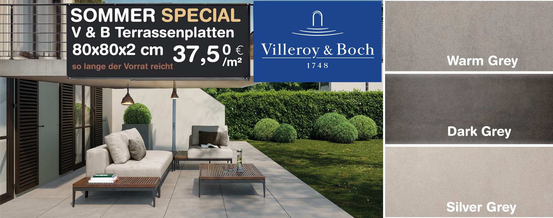 Terrassenplatten von Villeroy und Boch Memphis zu unschlagbaren Preisen bestellen