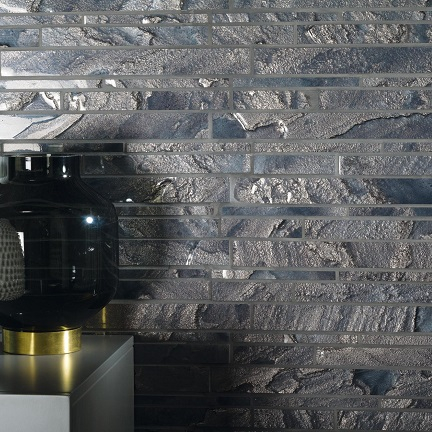 Dune Stein-Mosaik Duende Metal grau glänzend 30x30 cm